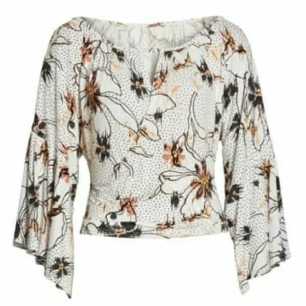 FREE PEOPLE Last Time Floral Printed Drape Blouse NWT sz M